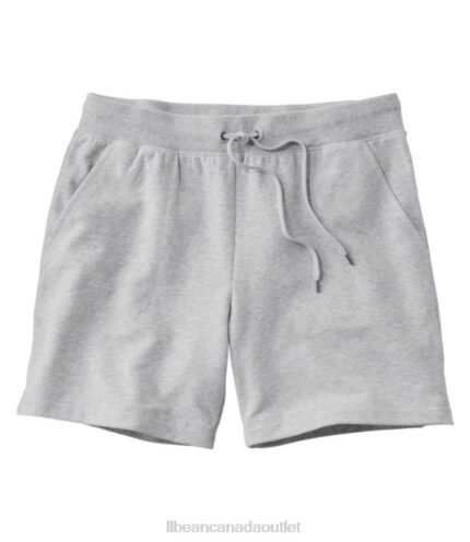 Clothing Light Gray Heather H8XZ4753 Ultrasoft Sweats 6'' Short Mid-Rise Women L.L.Bean