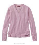Clothing Light Mauve Heather H8XZ6544 SoftFlex V-Neck Pullover Women L.L.Bean