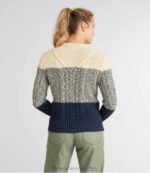 Clothing Mariner Blue Colorblock H8XZ610 Signature Cotton Fisherman Sweater Women L.L.Bean - Image 3
