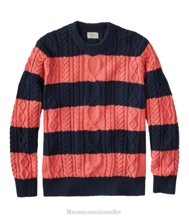 Clothing Mineral Red H8XZ3470 Heritage Soft Cotton Fisherman Sweater Men L.L.Bean - Image 1