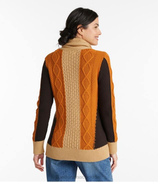 Clothing Moonlight Blue Colorblock H8XZ3455 Signature Cotton Funnelneck Sweater Women L.L.Bean - Image 3