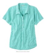 Clothing Ocean Jade H8XZ4598 Vacationland Seersucker Shirt Women L.L.Bean