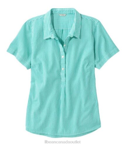 Clothing Ocean Jade H8XZ4598 Vacationland Seersucker Shirt Women L.L.Bean