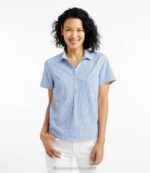 Clothing Pale Turquoise H8XZ35 Vacationland Seersucker Shirt Women L.L.Bean - Image 2