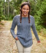 Clothing Pink Grapefruit Washed H8XZ586 Signature Cotton Fisherman Tunic Sweater Women L.L.Bean - Image 5