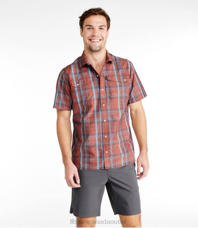 Clothing Russet Clay/Sea Green H8XZ5010 SunSmart Cool Weave Shirt Short-Sleeve Men L.L.Bean - Image 2