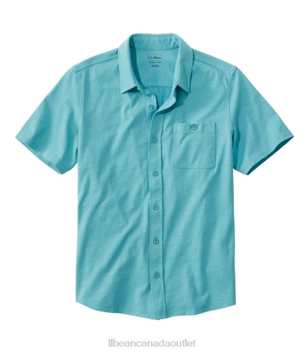 Clothing Sea Blue H8XZ5803 Lakewashed Organic Cotton Button-Front Shirt Men L.L.Bean - Image 1