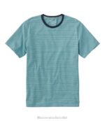 Clothing Sea Blue Heather H8XZ4883 Comfort Stretch Pima Tee Shirt Men L.L.Bean