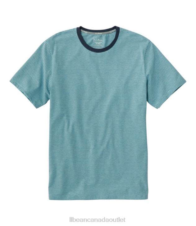 Clothing Sea Blue Heather H8XZ4883 Comfort Stretch Pima Tee Shirt Men L.L.Bean - Image 1