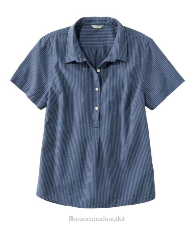 clothing_soft_indigo_stripe_h8xz2960_vacationland_seersucker_shirt_women_l_l_bean.jpg Clothing Soft Indigo Stripe H8XZ2960 Vacationland Seersucker Shirt Women L.L.Bean - Image 1