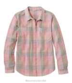 Clothing Sunlit Coral Check H8XZ2949 Vacationland Seersucker Shirt Women L.L.Bean