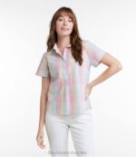 Clothing Sunlit Coral Check H8XZ2990 Vacationland Seersucker Shirt Women L.L.Bean - Image 2