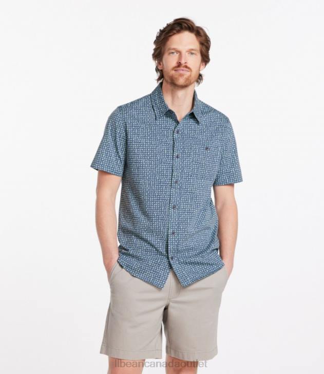 Clothing Vintage Indigo Geo H8XZ683 Lakewashed Organic Cotton Button-Front Shirt Men L.L.Bean - Image 2
