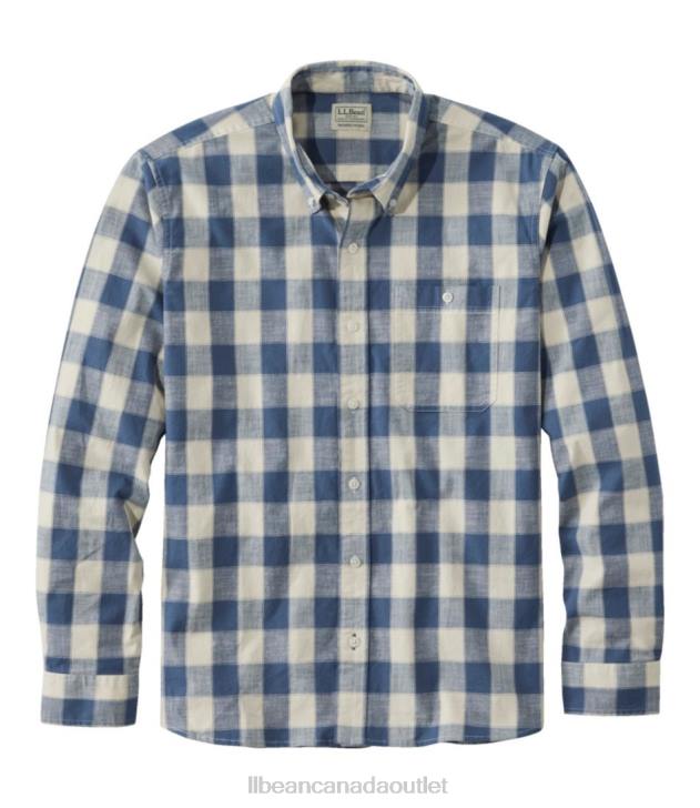 Clothing Vintage Indigo H8XZ3322 Comfort Stretch Chambray Shirt Men L.L.Bean - Image 1