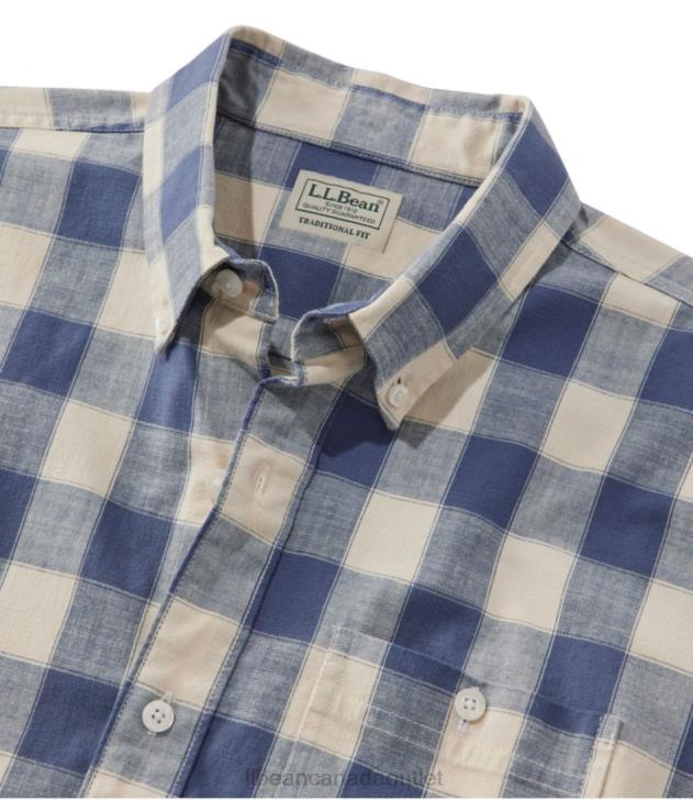 Clothing Vintage Indigo H8XZ696 Comfort Stretch Chambray Shirt Men L.L.Bean - Image 6