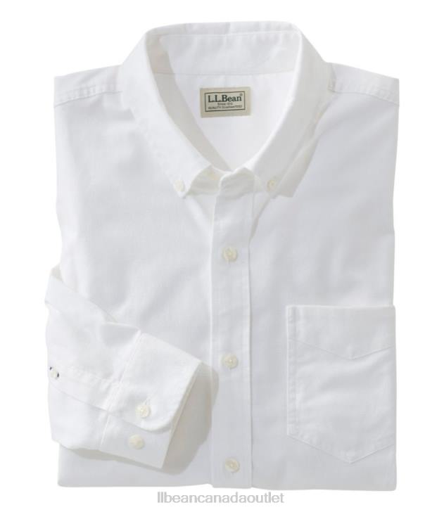 Clothing White H8XZ3308 Comfort Stretch Oxford Shirt Men L.L.Bean - Image 1