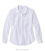 Clothing White H8XZ5680 Vacationland Seersucker Shirt Women L.L.Bean