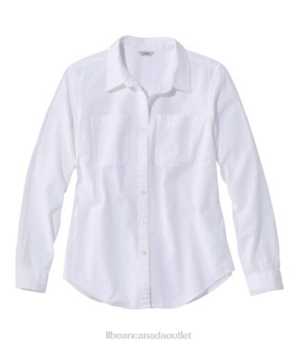 Clothing White H8XZ5680 Vacationland Seersucker Shirt Women L.L.Bean