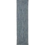 Home Goods Indigo Multi H8XZ5635 All-Weather Braided Runner Concentric Pattern Rectangular Unisex L.L.Bean