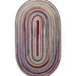 Home Goods Indigo Multi H8XZ6279 Braided Wool Rug Oval Unisex L.L.Bean