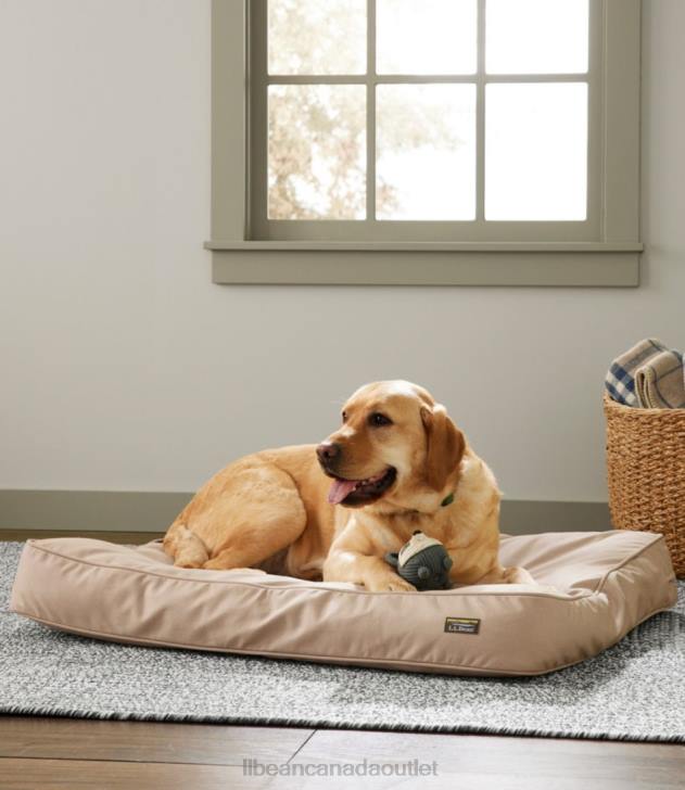 Home Goods Khaki H8XZ4151 Premium Denim Therapeutic Dog Bed Rectangular Unisex L.L.Bean - Image 2