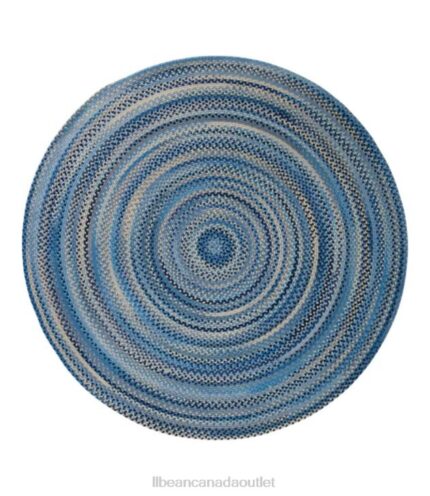 Home Goods Mid-Blue Multi H8XZ5638 Braided Wool Rug Unisex L.L.Bean