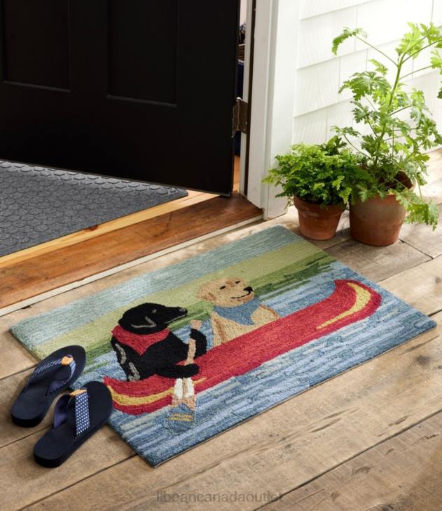 Home Goods Multi H8XZ2919 Indoor/Outdoor Vacationland Rug Dog Canoe Unisex L.L.Bean - Image 3