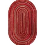 Home Goods Red/Straw Multi H8XZ6797 Braided Wool Rug Oval Unisex L.L.Bean
