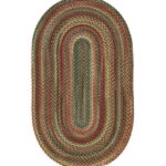 Home Goods Rose/Moss H8XZ4337 Braided Wool Rug Oval Unisex L.L.Bean