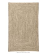 Home Goods Sand Multi H8XZ6850 All-Weather Braided Rug Concentric Pattern Rectangular Unisex L.L.Bean