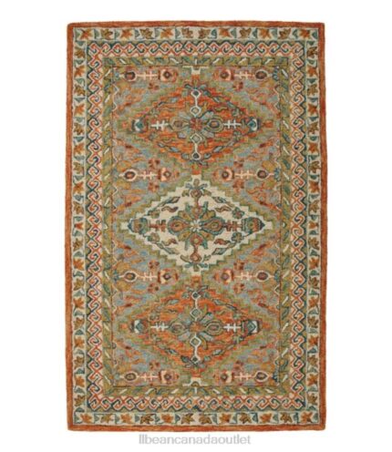 Home Goods Slate H8XZ2821 Bordered Medallion Wool Tufted Rug Unisex L.L.Bean