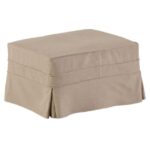 Indoor Furniture Khaki H8XZ2908 Pine Point Slipcovered Ottoman Performance Linen Unisex L.L.Bean