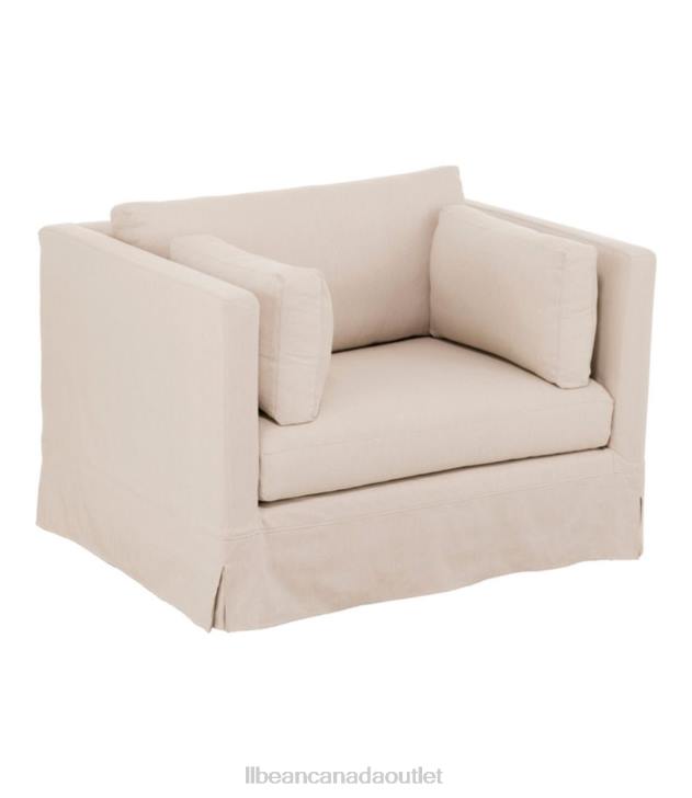 Indoor Furniture Linen Beige H8XZ2904 Harrington Slipcovered Chair and a Half Unisex L.L.Bean - Image 1