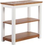 Indoor Furniture Paperwhite H8XZ2878 Painted Farmhouse Two-Shelf Console Wood Top Unisex L.L.Bean