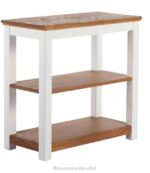 Indoor Furniture Paperwhite H8XZ2878 Painted Farmhouse Two-Shelf Console Wood Top Unisex L.L.Bean