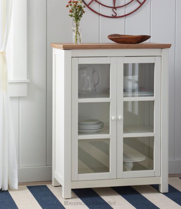 Indoor Furniture Paperwhite H8XZ2896 Painted Farmhouse Cabinet Wood Top Unisex L.L.Bean - Image 2