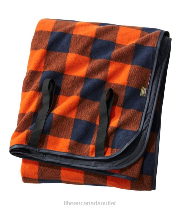 Outdoor Accessories Peak Orange Buffalo Plaid H8XZ3934 Waterproof Outdoor Blanket Unisex L.L.Bean - Image 1