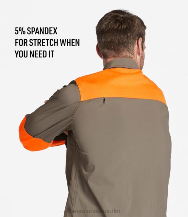 Outdoor Equipment Ash/Hunter Orange H8XZ1599 Technical Stretch Upland Shirt with No Fly Zone Men L.L.Bean - Image 4