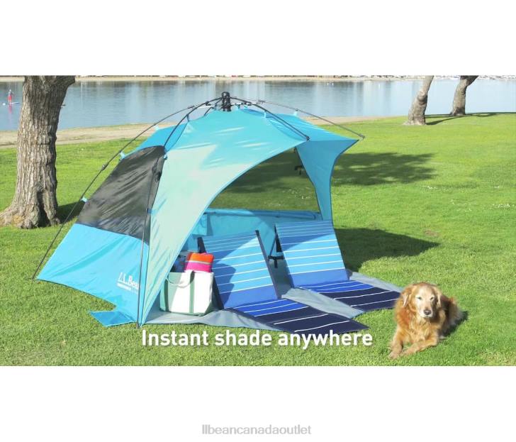 Outdoor Equipment Bayside Blue Stripe H8XZ1220 Sunbuster Folding Shelter Print Unisex L.L.Bean - Image 7