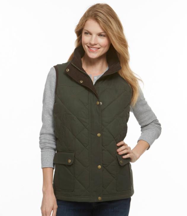 Outdoor Equipment Coffee Bean H8XZ3679 Upcountry Waxed Cotton Down Vest Women L.L.Bean - Image 2