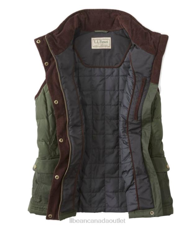 Outdoor Equipment Coffee Bean H8XZ3679 Upcountry Waxed Cotton Down Vest Women L.L.Bean - Image 4