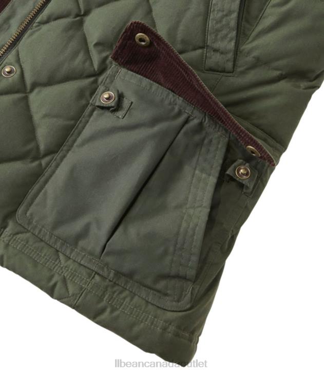 Outdoor Equipment Coffee Bean H8XZ3679 Upcountry Waxed Cotton Down Vest Women L.L.Bean - Image 5