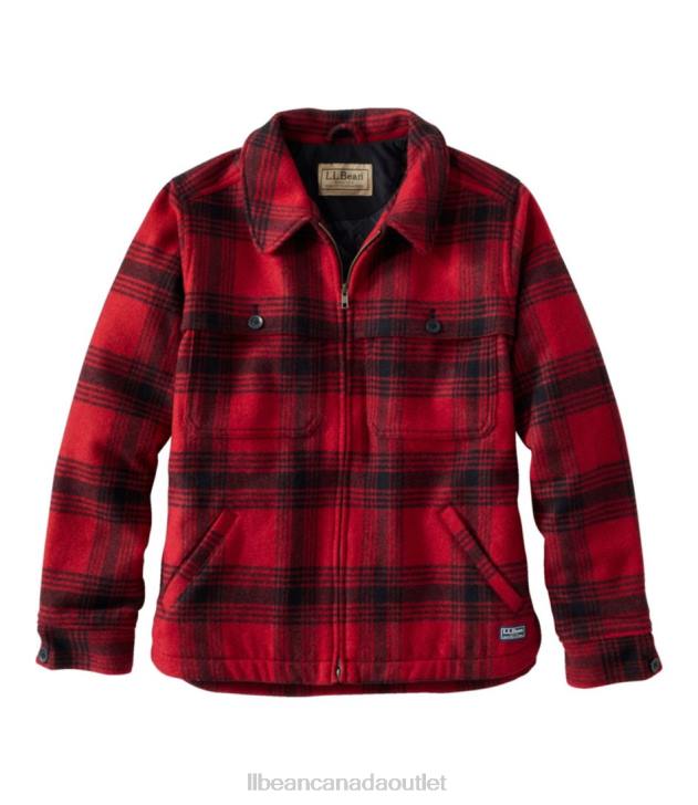 outdoor_equipment_deep_red_plaid_h8xz2112_maine_guide_zip_front_jac_shirt_with_primaloft_women_l_l_bean.jpg Outdoor Equipment Deep Red Plaid H8XZ2112 Maine Guide Zip Front Jac-Shirt with Primaloft Women L.L.Bean - Image 1