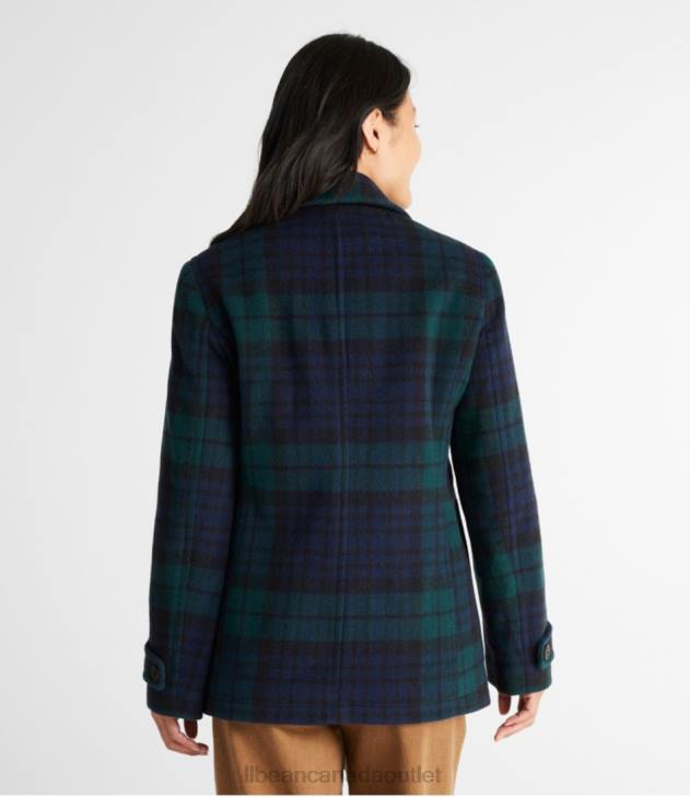 Outerwear Black Watch Tartan H8XZ939 Classic Lambswool Peacoat Women L.L.Bean - Image 3