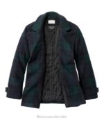 Outerwear Black Watch Tartan H8XZ939 Classic Lambswool Peacoat Women L.L.Bean - Image 4