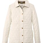 Outerwear Cream H8XZ6662 Quilted Riding Jacket Women L.L.Bean