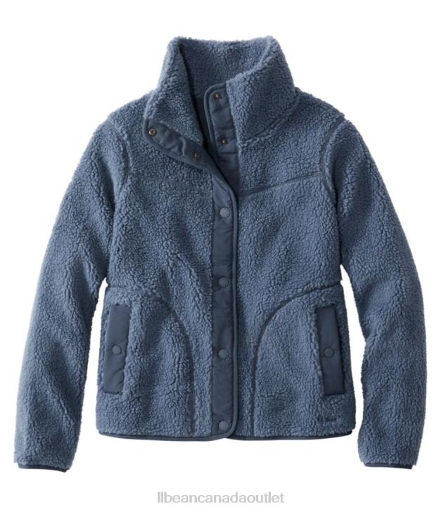 outerwear_vintage_indigo_h8xz827_sherpa_fleece_jacket_women_l_l_bean.jpg Outerwear Vintage Indigo H8XZ827 Sherpa Fleece Jacket Women L.L.Bean - Image 1